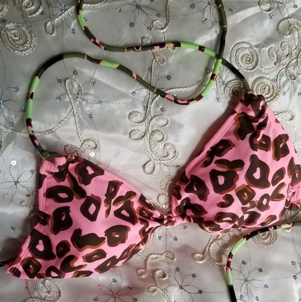Pink Cheetah print Triangle top